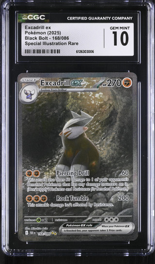 EXCADRILL EX Black Bolt Special Illustration Rare #168 CGC 10