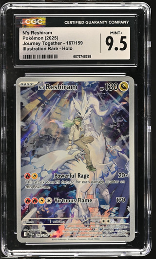 N'S RESHIRAM Journey Together Stamped Illustration Rare #167 CGC 9.5