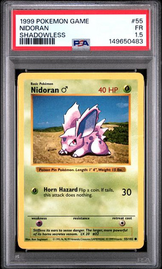 NIDORAN Base Set Shadowless #55 PSA 1.5