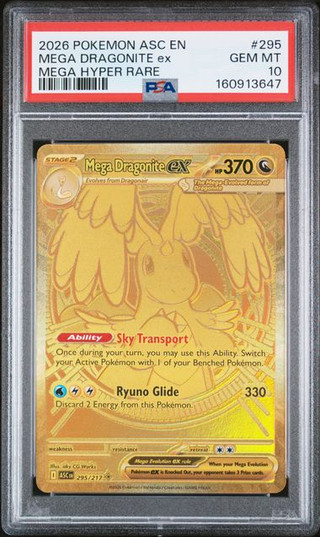 MEGA DRAGONITE EX Ascended Heroes Mega Hyper Rare #295 PSA 10