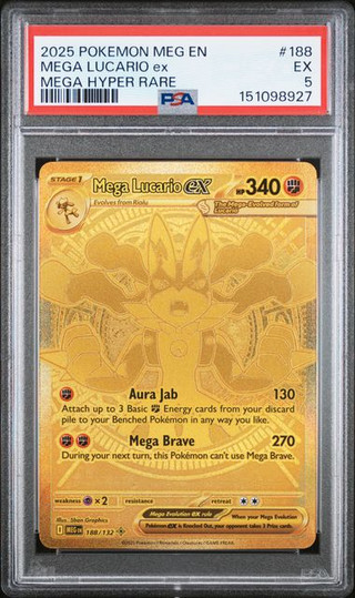 MEGA LUCARIO EX Mega Evolution Mega Hyper Rare #188 PSA 5