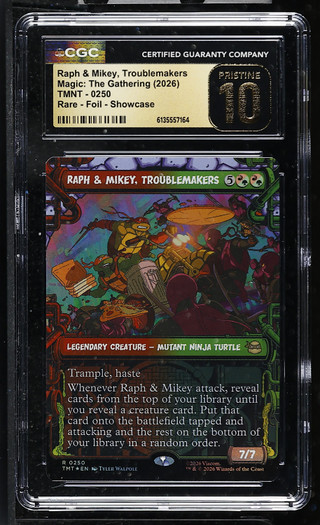 RAPH & MIKEY, TROUBLEMAKERS Teenage Mutant Ninja Turtles Foil (Showcase) CGC 10
