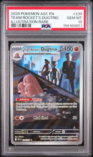 TEAM ROCKET'S DUGTRIO Ascended Heroes Illustration Rare #239 PSA 10