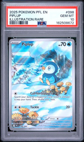 PIPLUP Phantasmal Flames Illustration Rare #098 PSA 10