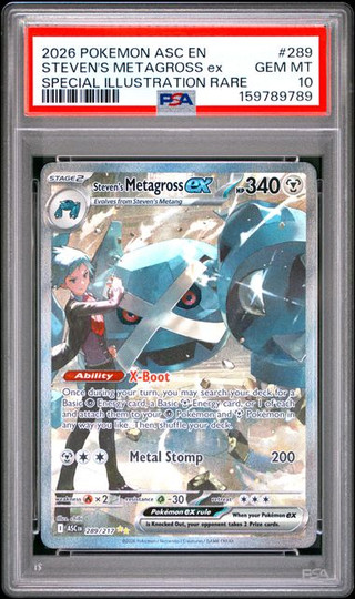STEVEN'S METAGROSS Ascended Heroes Special Illustration Rare #289 PSA 10