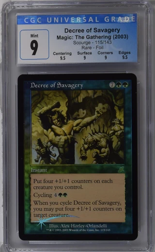 DECREE OF SAVAGERY Scourge Foil CGC 9 Q++