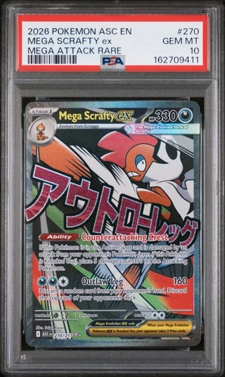 MEGA SCRAFTY EX Ascended Heroes Mega Attack Rare #270 PSA 10