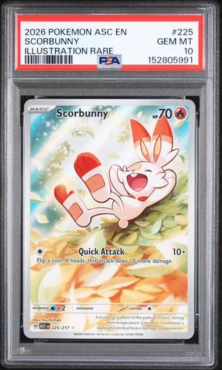 SCORBUNNY Ascended Heroes Illustration Rare #225 PSA 10