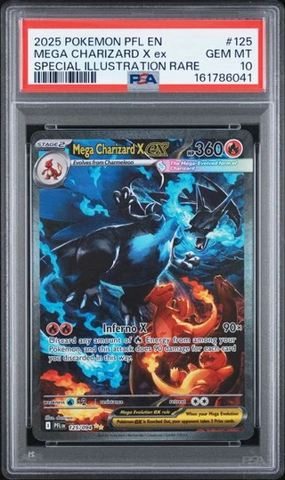 MEGA CHARIZARD X EX Phantasmal Flames Special Illustration Rare #125 PSA 10