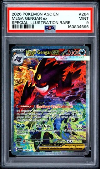 MEGA GENGAR EX Ascended Heroes Special Illustration Rare #284 PSA 9