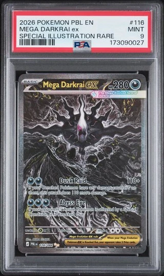 MEGA DARKRAI EX Pitch Black Special Illustration Rare #116 PSA 9