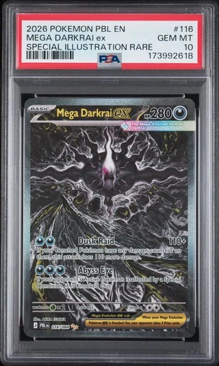 MEGA DARKRAI EX Pitch Black Special Illustration Rare #116 PSA 10