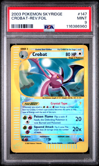 CROBAT E-Card Skyridge Reverse Holo PSA 9