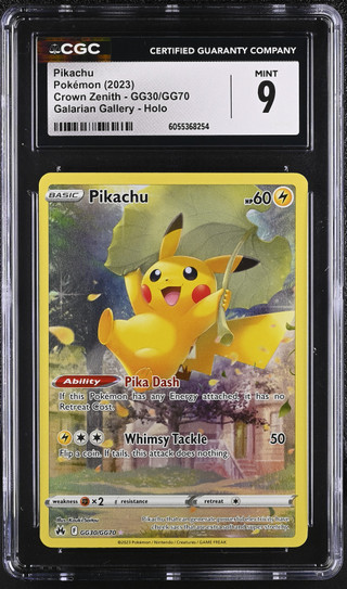 PIKACHU Crown Zenith Holo CGC 9