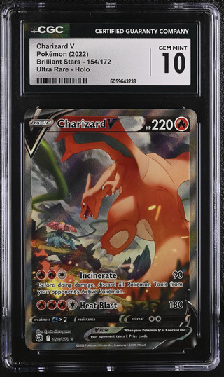 CHARIZARD V Brilliant Stars Holo CGC 10
