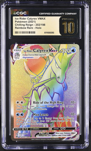 ICE RIDER CALYREX VMAX Chilling Reign Holo CGC 10