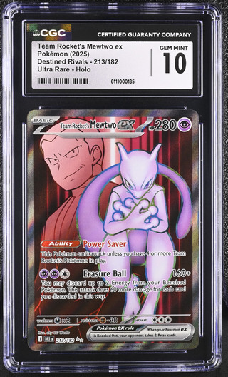 TEAM ROCKET'S MEWTWO EX Destined Rivals holofoil CGC 10