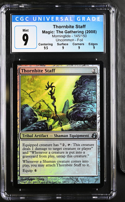 THORNBITE STAFF Morningtide Foil U CGC 9.0 Q+ #3991409006