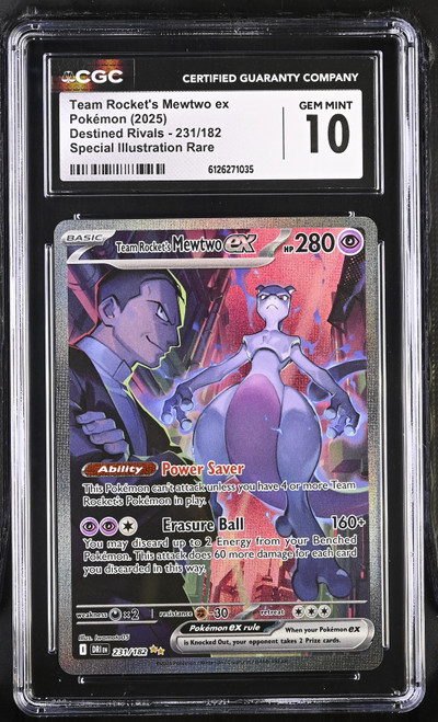 TEAM ROCKET'S MEWTWO EX Destined Rivals holofoil CGC 10