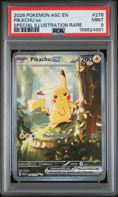 PIKACHU EX Ascended Heroes Special Illustration Rare #276 PSA 9