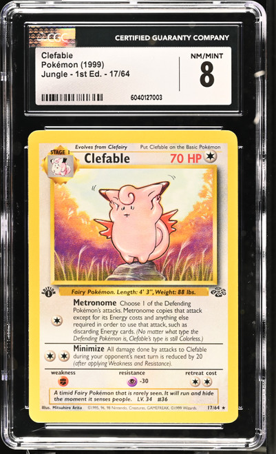CLEFABLE Jungle 1st Edition #17 CGC 8