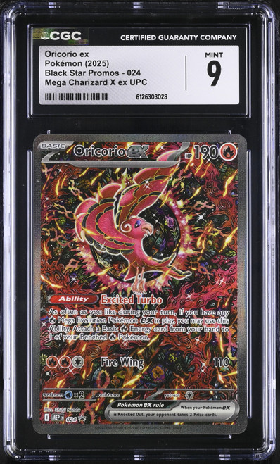 ORICORIO EX Mega Evolution Promo Holo CGC 9