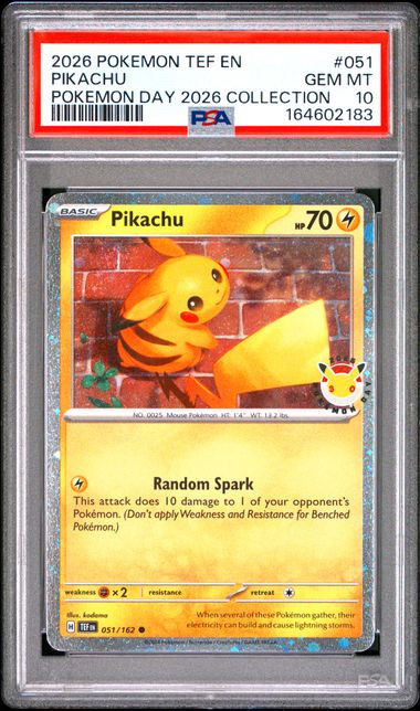 PIKACHU Temporal Forces (Pokemon Day Stamp) #051 PSA 10