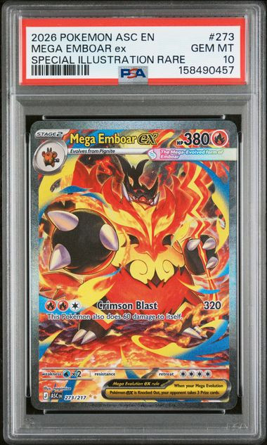 MEGA EMBOAR EX Ascended Heroes Special Illustration Rare #273 PSA 10