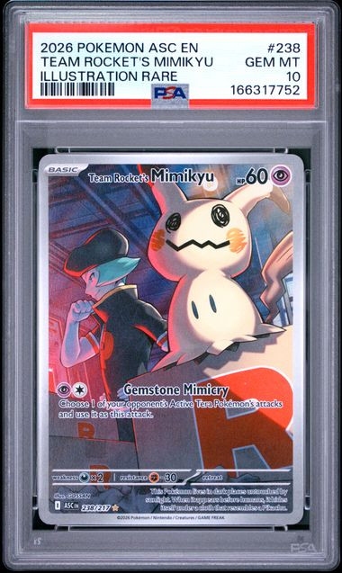 TEAM ROCKET'S MIMIKYU Ascended Heroes Illustration Rare #238 PSA 10