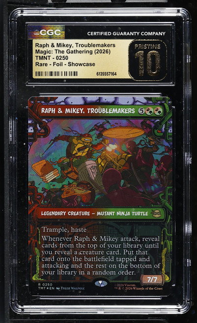 RAPH & MIKEY, TROUBLEMAKERS Teenage Mutant Ninja Turtles Foil (Showcase) CGC 10