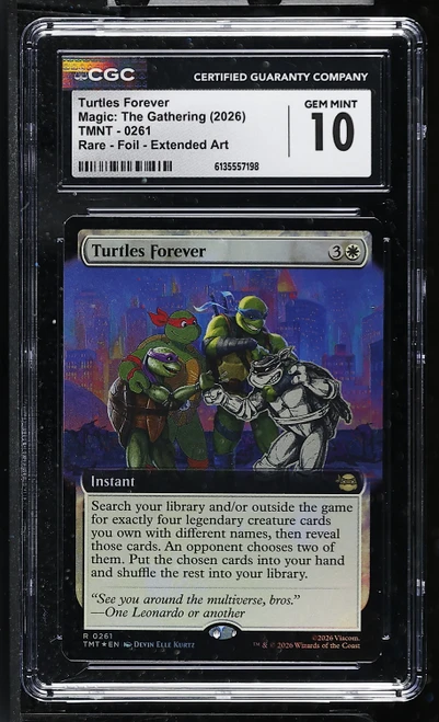 TURTLES FOREVER Teenage Mutant Ninja Turtles Foil (Extended Art) CGC 10