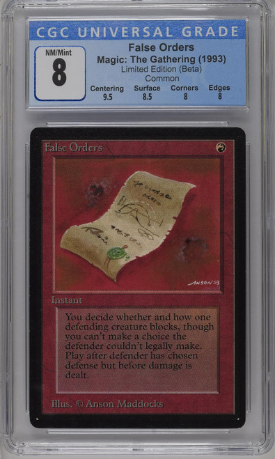 FALSE ORDERS Beta CGC 8 Q++