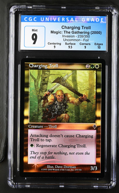 CHARGING TROLL Invasion Foil U CGC 9.0 Q++ #4089818039