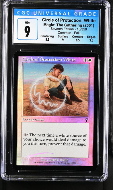 CIRCLE OF PROTECTION: WHITE 7th Edition Foil C CGC 9.0 #4069352011