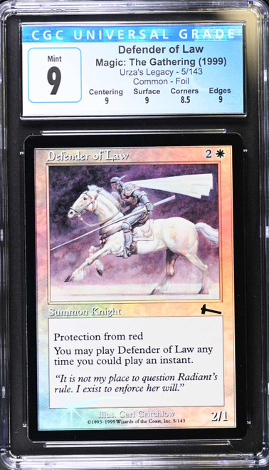 DEFENDER OF LAW Urza's Legacy Foil C CGC 9.0 #3940733115