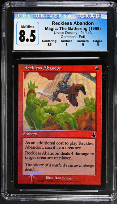 RECKLESS ABANDON Urza's Destiny Foil CGC 8.5 #3885990151