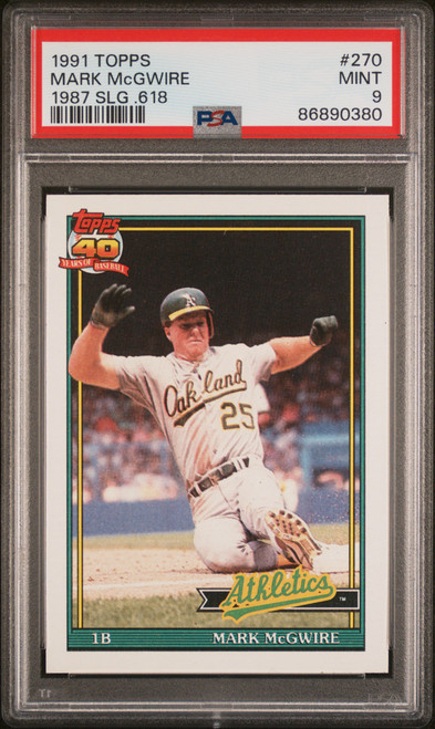 MARK MCGWIRE 270 1991 Topps '1987 SLG .618' PSA 9 #86890380