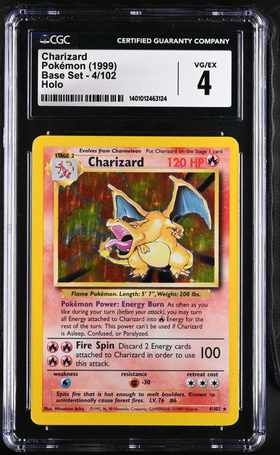 CHARIZARD Base Set Holo CGC 4 #1401012463124