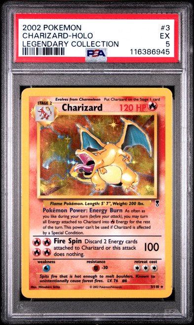 CHARIZARD Legendary Collection Holo PSA 5