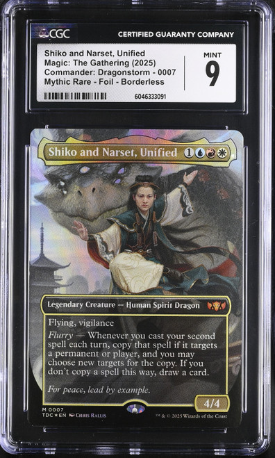SHIKO AND NARSET, UNIFIED Tarkir: Dragonstorm Commander Decks Borderless Foil CGC 9