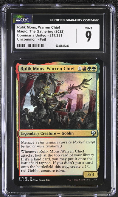 RULIK MONS, WARREN CHIEF Dominaria United Foil CGC 9
