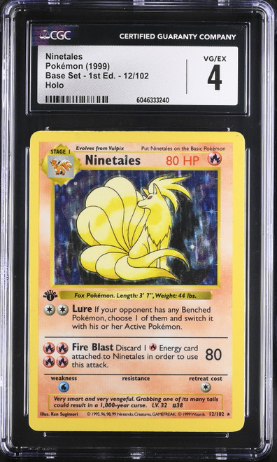 NINETALES Base Set 1st Edition Holo CGC 4