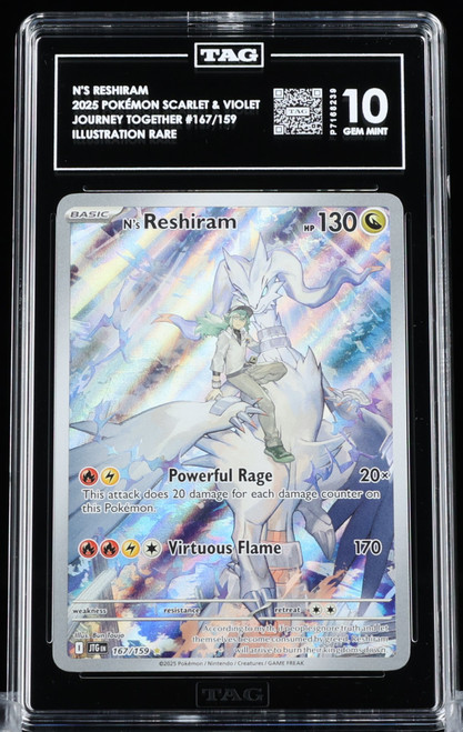 N'S RESHIRAM Journey Together Illustration Rare TAG 10
