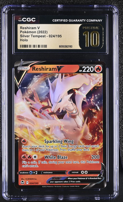 RESHIRAM V Silver Tempest Holo CGC 10