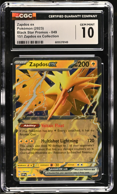 ZAPDOS EX Scarlet & Violet Black Star Promo Holo CGC 10