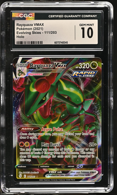 RAYQUAZA VMAX Evolving Skies Holo CGC 10