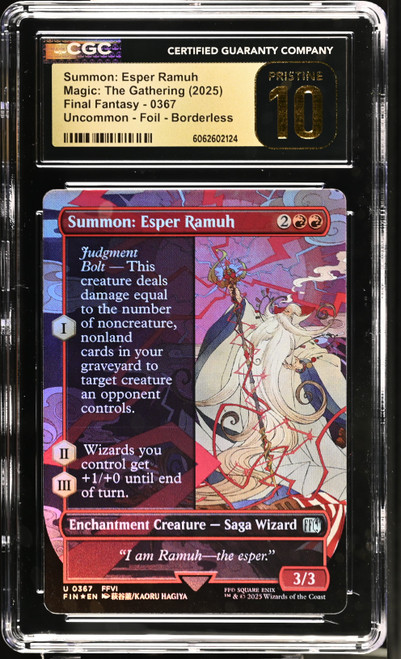 SUMMON: ESPER RAMUH Final Fantasy Borderless Foil CGC 10