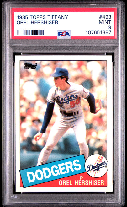 OREL HERSHISER 1985 Dodgers Hall of Fame Topps Tiffany #493 PSA 9