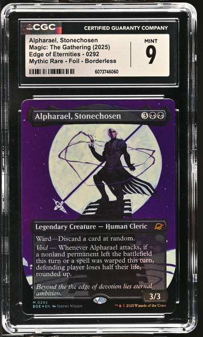 ALPHARAEL, STONECHOSEN Edge of Eternities Borderless Foil CGC 9