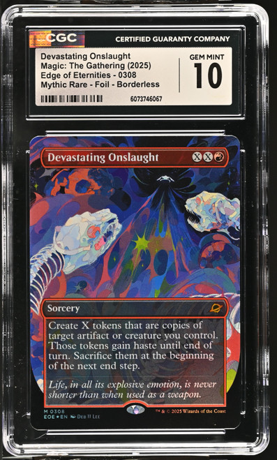 DEVASTATING ONSLAUGHT Edge of Eternities Borderless Foil CGC 10